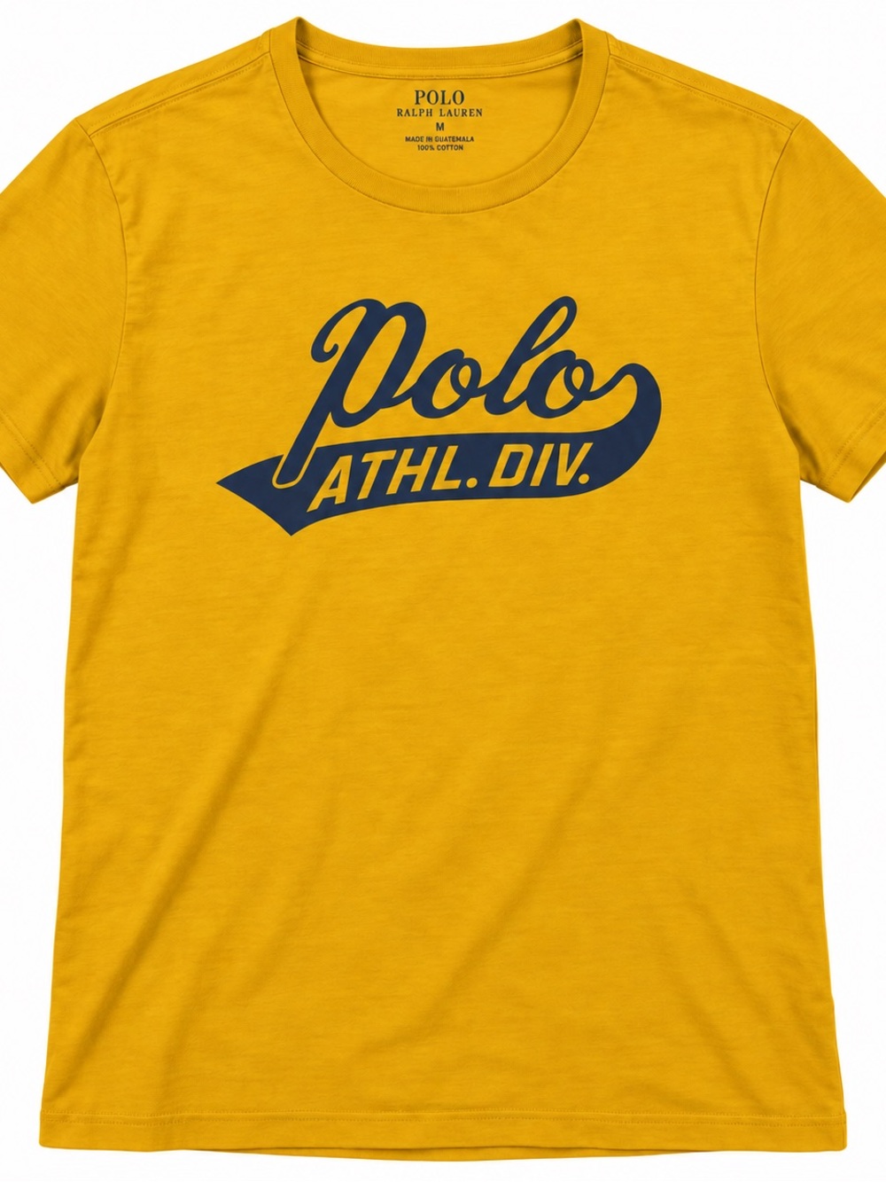 Ralph Lauren Mustard Yellow Polo ATHL.DIV. Graphic Tee